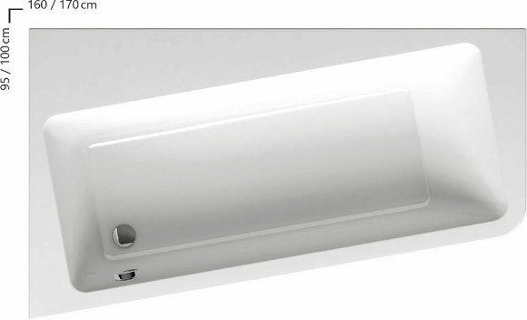 Акриловая ванна Ravak 10° 160x95 L C831000000 без гидромассажа Акриловая ванна Ravak 10° 160x95 L C831000000 без гидромассажа