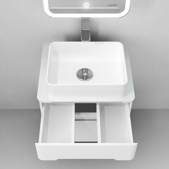 Тумба под раковину Jorno Bosko 60 Bos.01.60/P/W подвесная Белая