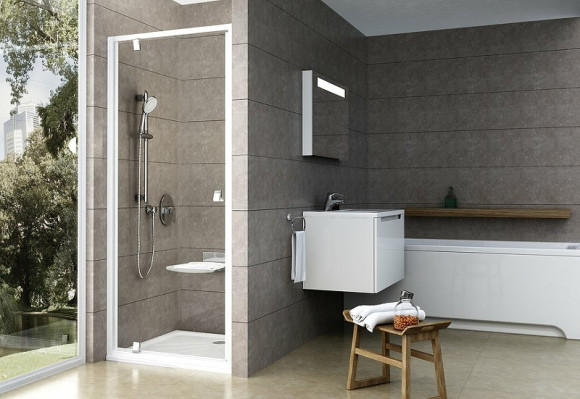 Душевая дверь Ravak Pivot PDOP1-90 03G70100Z1 профиль Белый ручка Хром стекло Transparent Душевая дверь Ravak Pivot PDOP1-90 03G70100Z1 профиль Белый ручка Хром стекло Transparent