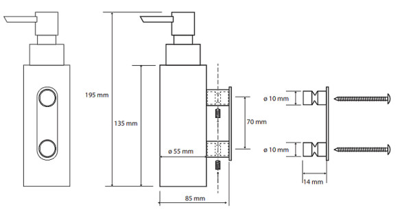Дозатор для жидкого мыла Bemeta Omega 104609172 Хром