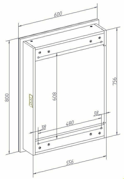 Зеркальный шкаф Art&Max Techno AM-Tec-600-800-1D-L-DS-F с подсветкой с сенсорным выключателем Белый Зеркальный шкаф Art&Max Techno AM-Tec-600-800-1D-L-DS-F с подсветкой с сенсорным выключателем Белый