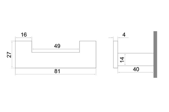 Двойной крючок Excellent Riko DOEX.1602CR Хром