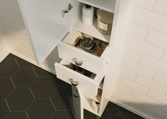 Шкаф пенал 1MarKa Story 29Н L У99311 Белый глянец