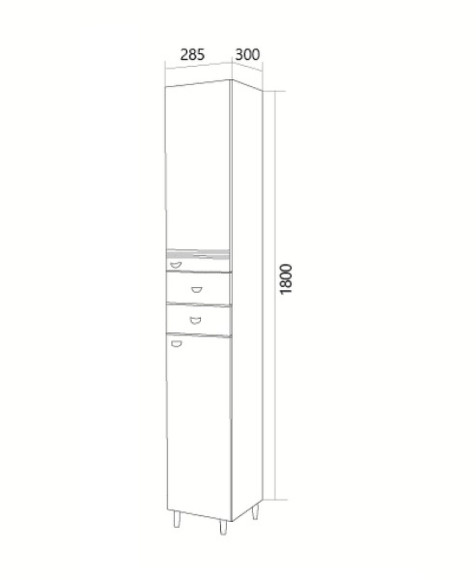 Шкаф пенал 1MarKa Story 29Н L У99311 Белый глянец