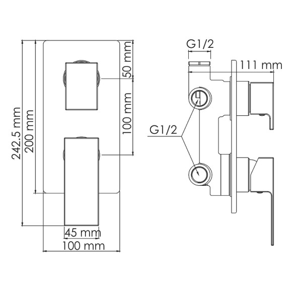 Душевая система WasserKRAFT A16162 Черная матовая