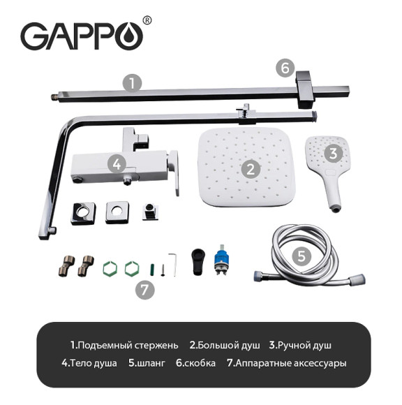 Душевая система Gappo G17-8 G2417-8 Белая Хром Душевая система Gappo G17-8 G2417-8 Белая Хром