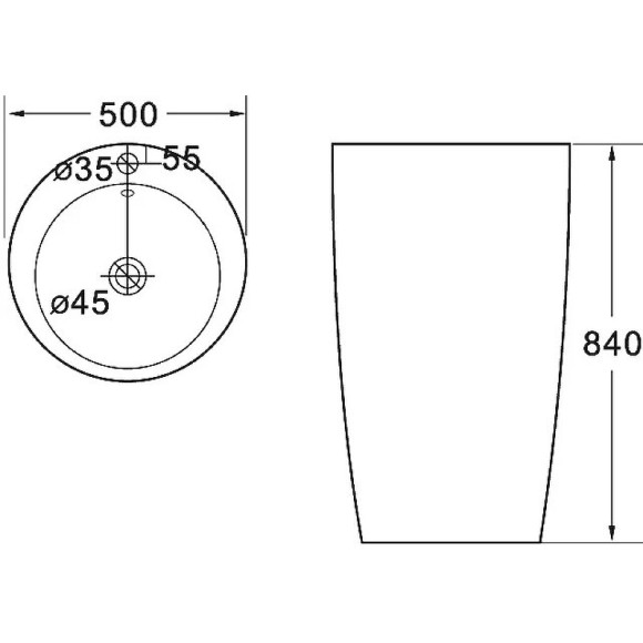 Раковина SantiLine 50 SL-4004 Белая Раковина SantiLine 50 SL-4004 Белая
