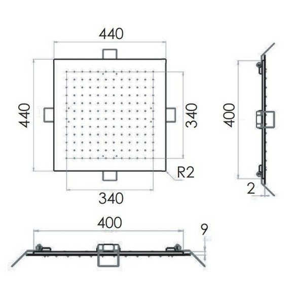 Верхний душ Remer 357EFS44NO Черный матовый Верхний душ Remer 357EFS44NO Черный матовый
