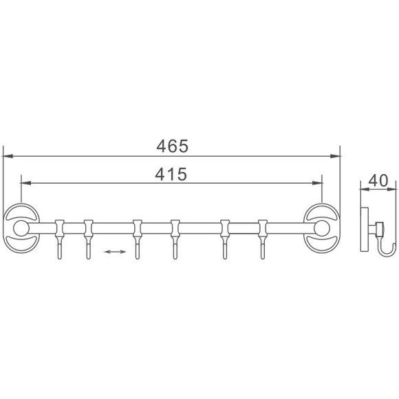 Вешалка для полотенец Haiba HB1915-6 Хром Вешалка для полотенец Haiba HB1915-6 Хром