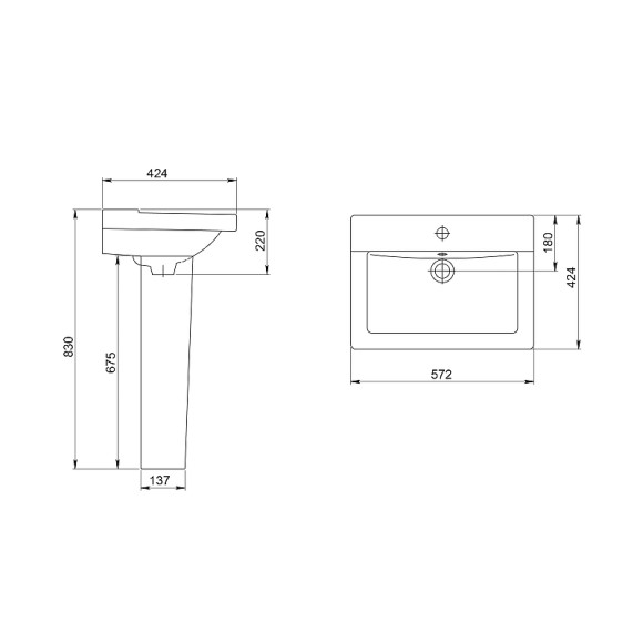 Раковина Santeri Орион 55 1.3110.8.S00.11B.0 Белая Раковина Santeri Орион 55 1.3110.8.S00.11B.0 Белая