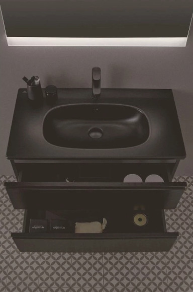 Тумба под раковину Ideal Standard Tesi 80 T0051ZT подвесная Черный шелк