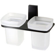 Стакан для зубных щеток WasserKRAFT Abens K-3228D двойной Черный матовый Стакан для зубных щеток WasserKRAFT Abens K-3228D двойной Черный матовый