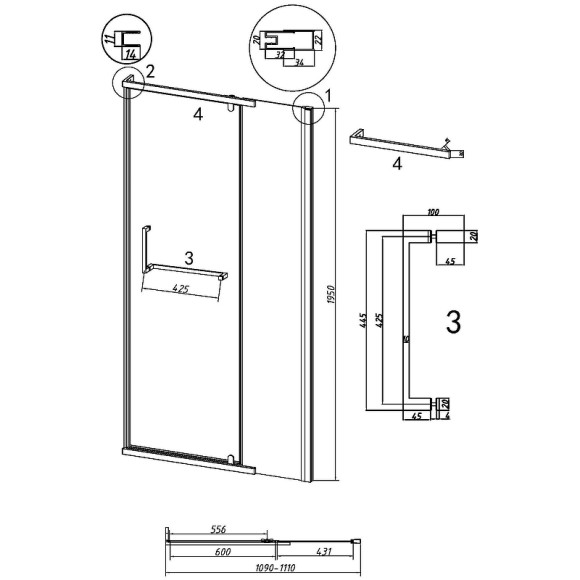 Душевая дверь Grossman Pragma 110 100.K33.03.110.32.00 профиль Золото сатин стекло прозрачное Душевая дверь Grossman Pragma 110 100.K33.03.110.32.00 профиль Золото сатин стекло прозрачное