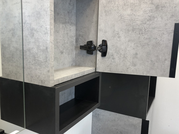 Зеркальный шкаф Comforty Франкфурт 90 00-00006504 Бетон светлый