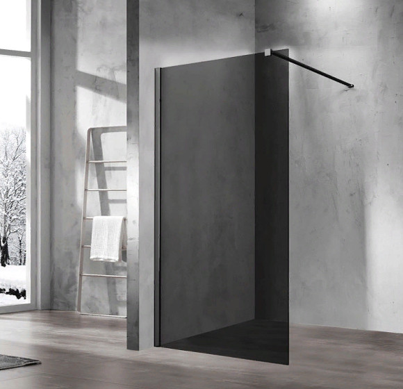 Душевая перегородка Vincea Walk-In 120 VSW-1H120CGB профиль Черный матовый стекло тонированное