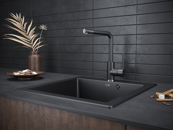 Смеситель для кухни Paulmark Honner Ho212018-418 Черный металлик Смеситель для кухни Paulmark Honner Ho212018-418 Черный металлик