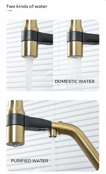 Смеситель для кухни Gappo G4398-83 Золотой сатин Черный Смеситель для кухни Gappo G4398-83 Золотой сатин Черный