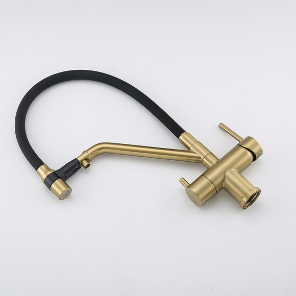 Смеситель для кухни Gappo G4398-83 Золотой сатин Черный Смеситель для кухни Gappo G4398-83 Золотой сатин Черный