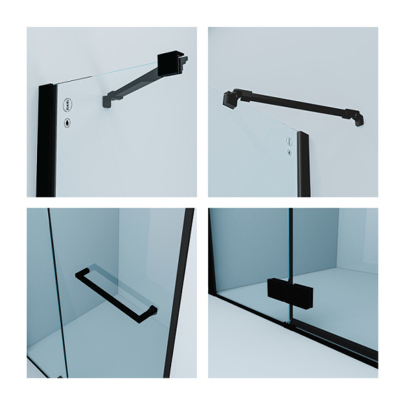 Душевая дверь Iddis Slide 121 SLI6BH2i69 профиль Черный матовый стекло прозрачное