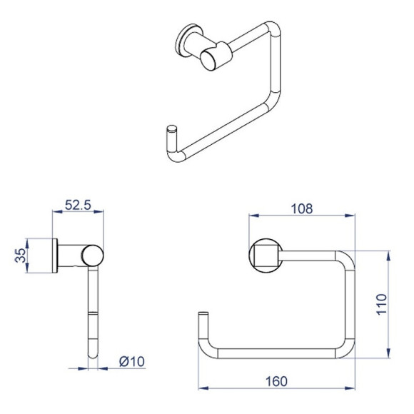 Держатель туалетной бумаги Azario Forny AZ-88310A Хром Держатель туалетной бумаги Azario Forny AZ-88310A Хром
