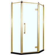 Душевой уголок Azario Ontario 100х100 R AZ-NBB3231 1000 GOLD профиль Золото стекло прозрачное