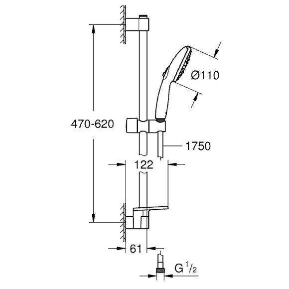 Душевой гарнитур Grohe Tempesta 110 27927003 Хром