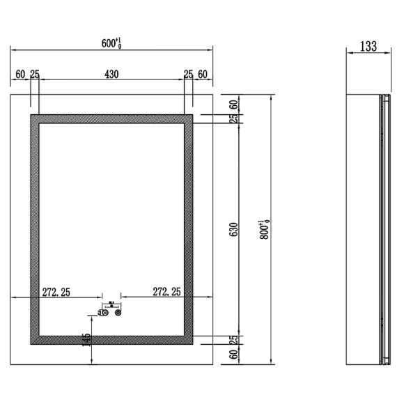 Зеркальный шкаф Aquatek 60 AQ7604-MLC с подсветкой Хром Зеркальный шкаф Aquatek 60 AQ7604-MLC с подсветкой Хром