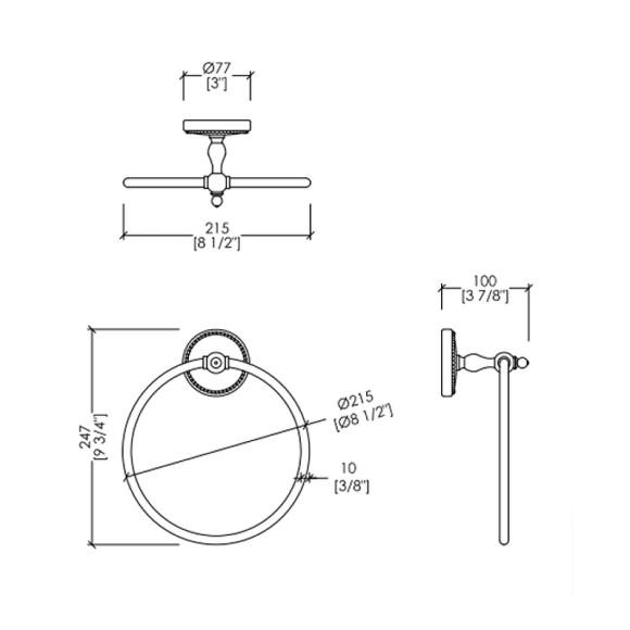 Кольцо для полотенец Devon&Devon Dorothy DOR407OT Светлое золото Белый