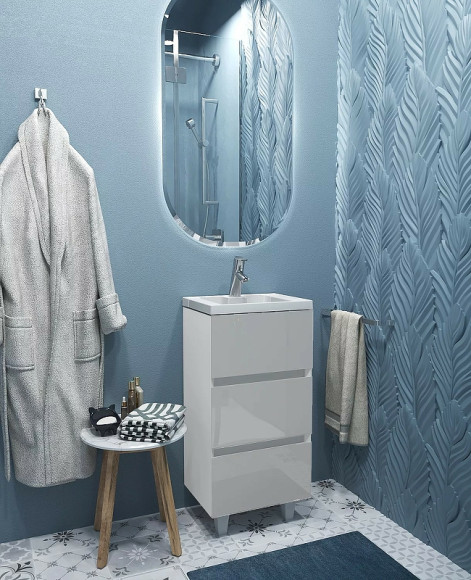 Тумба с раковиной Marka One Bumble 40H Ц0000001480 Белая