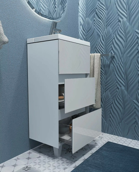 Тумба с раковиной Marka One Bumble 40H Ц0000001480 Белая