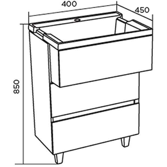 Тумба с раковиной Marka One Bumble 40H Ц0000001480 Белая