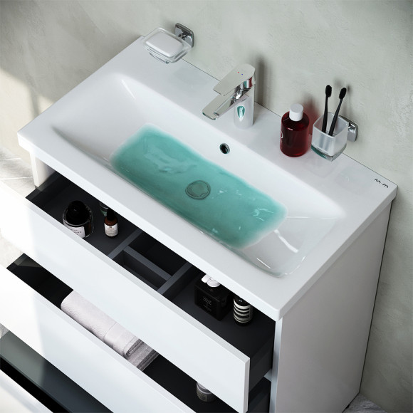 Тумба под раковину AM.PM Gem S 75 M91FSX0752WG Белая Тумба под раковину AM.PM Gem S 75 M91FSX0752WG Белая