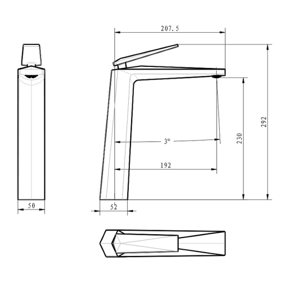 Смеситель для раковины Boheme Venturo 382-b Черный Золото Смеситель для раковины Boheme Venturo 382-b Черный Золото