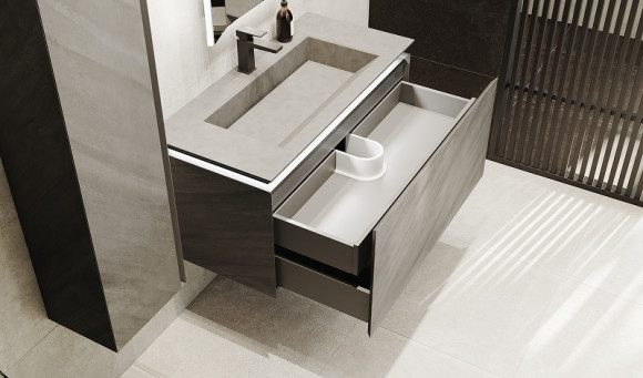 Тумба под раковину Jorno Incline 100 Inc.01.100/P/Bet/JR подвесная Бетон