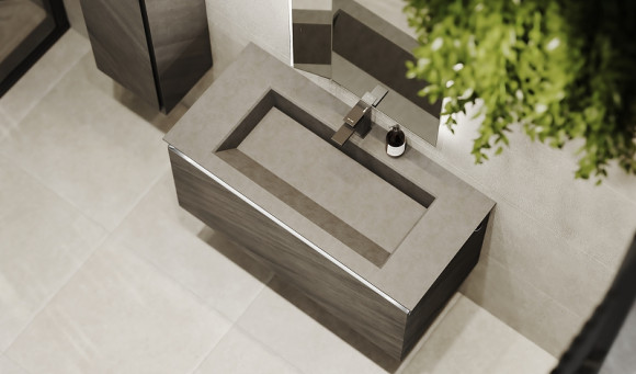 Тумба под раковину Jorno Incline 100 Inc.01.100/P/Bet/JR подвесная Бетон