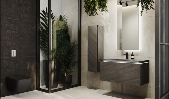 Тумба под раковину Jorno Incline 100 Inc.01.100/P/Bet/JR подвесная Бетон