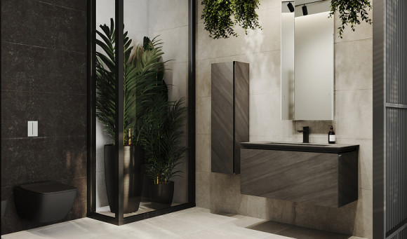 Тумба под раковину Jorno Incline 100 Inc.01.100/P/Bet/JR подвесная Бетон