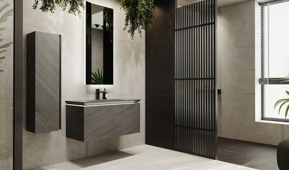 Тумба под раковину Jorno Incline 100 Inc.01.100/P/Bet/JR подвесная Бетон