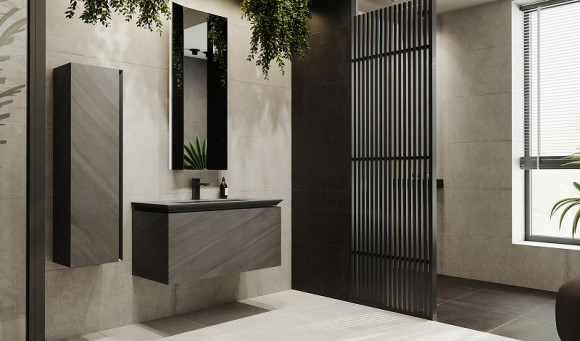 Тумба под раковину Jorno Incline 100 Inc.01.100/P/Bet/JR подвесная Бетон