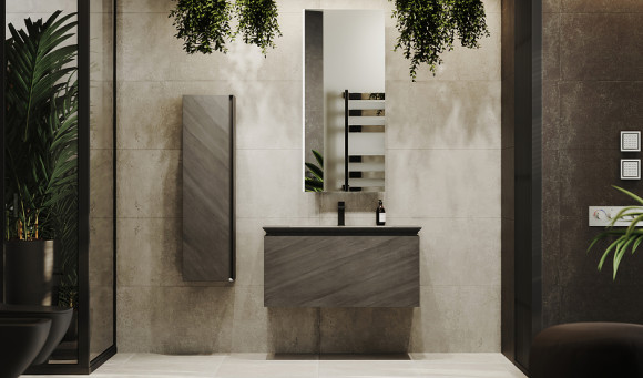 Тумба под раковину Jorno Incline 100 Inc.01.100/P/Bet/JR подвесная Бетон