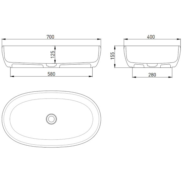 Раковина-чаша Salini Luce 70 110721M Белая матовая