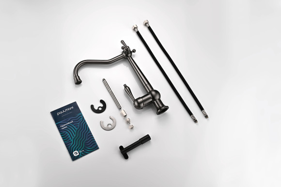 Смеситель для кухни Paulmark Retro Re213226-GM Вороненая сталь Смеситель для кухни Paulmark Retro Re213226-GM Вороненая сталь