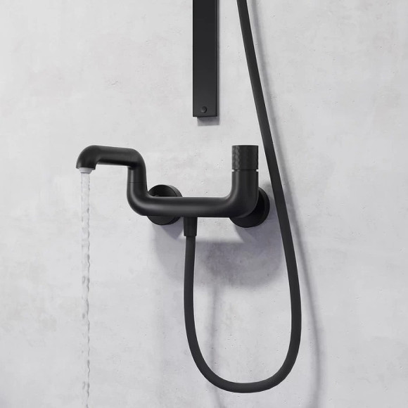 Смеситель для ванны Iddis Twist TWIBLBTi02WA Черный матовый