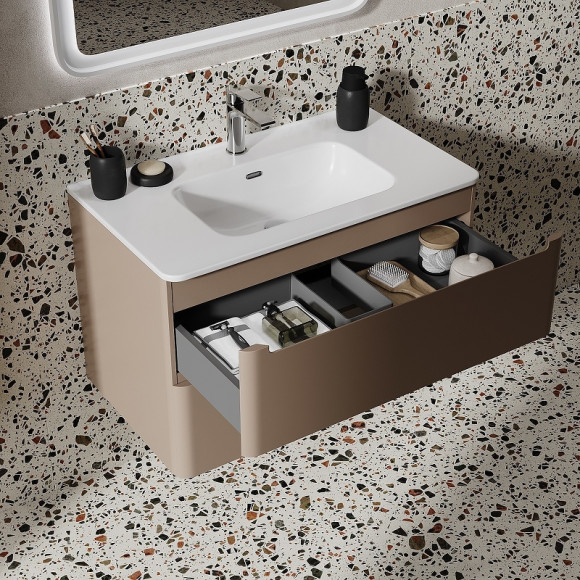 Тумба с раковиной Iddis Edifice 80 EDI80C0i95K подвесная Капучино