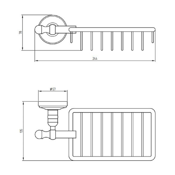 Полка корзина Migliore Mirella 17186 Бронза