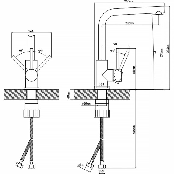 Смеситель для кухни Florentina Дельта Fl Ультра 313.06H.1123.501 Нуар Смеситель для кухни Florentina Дельта Fl Ультра 313.06H.1123.501 Нуар