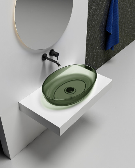 Раковина-чаша Abber Kristall 60 AT2801Vesuvian Оливковая