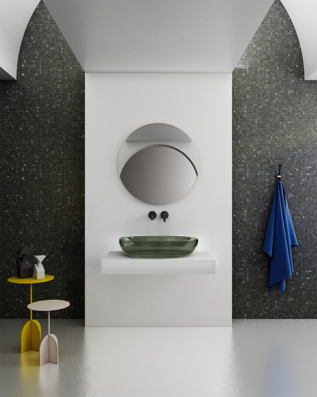 Раковина-чаша Abber Kristall 60 AT2801Vesuvian Оливковая