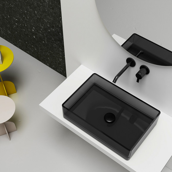 Раковина-чаша Abber Kristall 60 AT2803Onyx Черная Раковина-чаша Abber Kristall 60 AT2803Onyx Черная