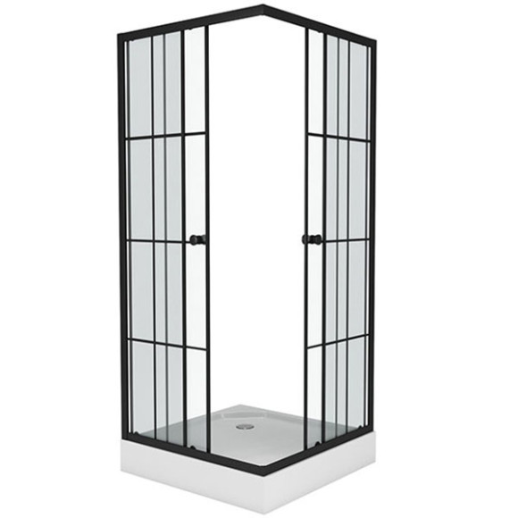 Душевой уголок Niagara Nova NG-0180-14 80х80 профиль Черный стекло прозрачное с принтом Душевой уголок Niagara Nova NG-0180-14 80х80 профиль Черный стекло прозрачное с принтом